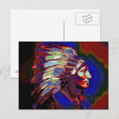 Amerikaanse Indiase hoofdfoto Briefkaart (Voorkant / Achterkant)