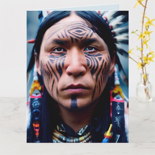 AMERIKAANSE INDIASE MAN BIRTHDAY GROTE KAARTEN (Gele Bloem)