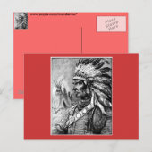 Amerikaanse Indiase opperbevelhebber Briefkaart (Voorkant / Achterkant)