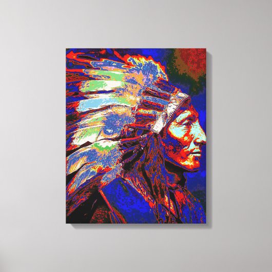 Amerikaanse Indiase opperbevelhebber Canvas Afdruk (Voorkant)