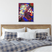 Amerikaanse Indiase opperbevelhebber Canvas Afdruk (Insitu (Slaapkamer))