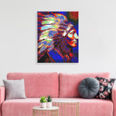 Amerikaanse Indiase opperbevelhebber Canvas Afdruk (Insitu (Woonkamer))