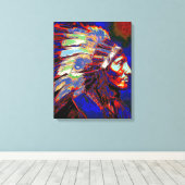 Amerikaanse Indiase opperbevelhebber Canvas Afdruk (Insitu (Houten vloer))