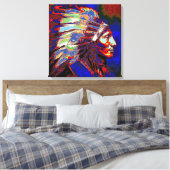 Amerikaanse Indiase opperbevelhebber Canvas Afdruk (Insitu (Slaapkamer))