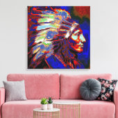 Amerikaanse Indiase opperbevelhebber Canvas Afdruk (Insitu (Woonkamer))