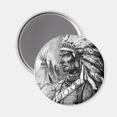 Amerikaanse Indiase opperbevelhebber Magneet (Voorkant / Achterkant)