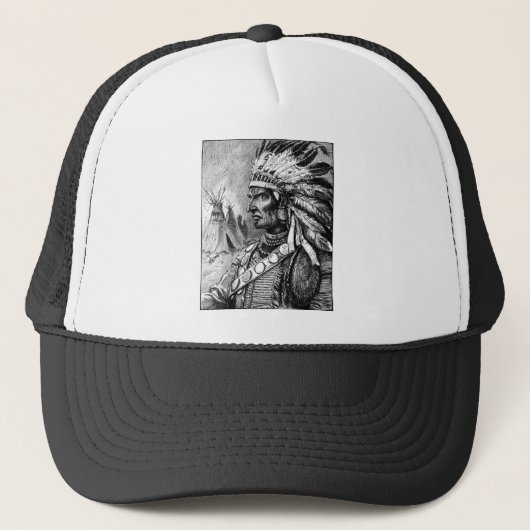 Amerikaanse Indiase opperbevelhebber Trucker Pet (Voorkant)