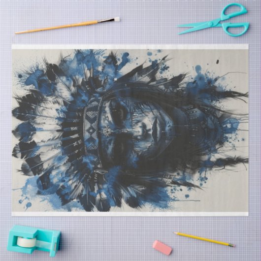 Amerikaanse Indiase prinses hoofdtooi Decoupage Tissuepapier (Craft)