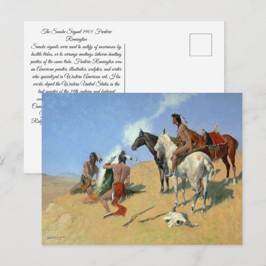 Amerikaanse Indiase rooksignalen Briefkaart (Voorkant / Achterkant)