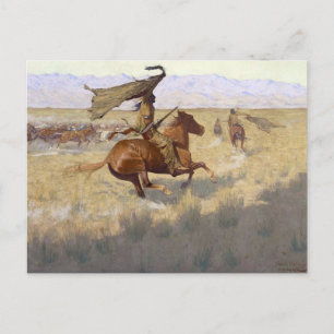 Amerikaanse Indiase stormloop Briefkaart