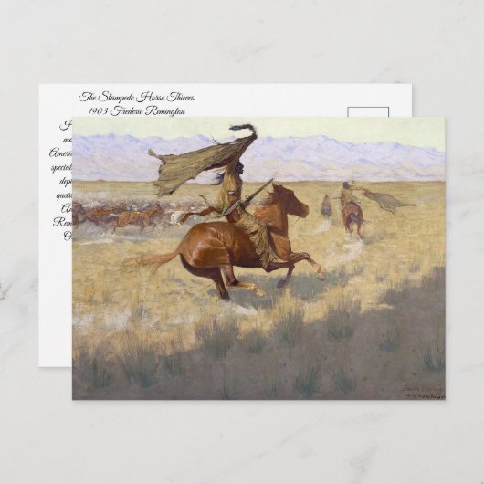 Amerikaanse Indiase stormloop Briefkaart (Voorkant / Achterkant)