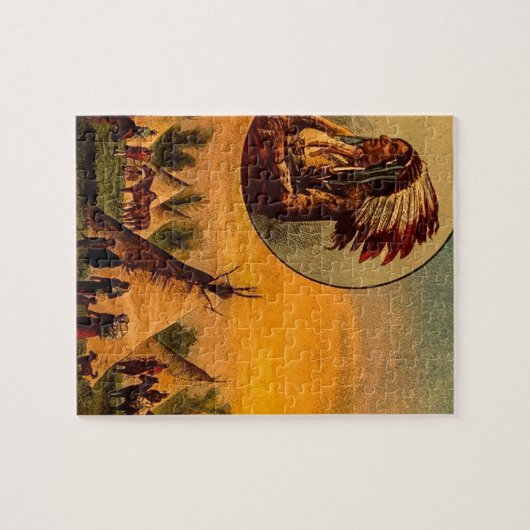 Amerikaanse Indiërs Magic Lantern Slide Legpuzzel (Horizontaal)