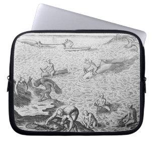 Amerikaanse Indische walvismethode, van een accoun Laptop Sleeve