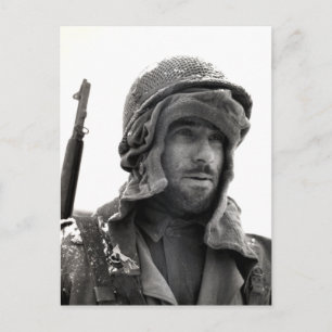 Amerikaanse infanterist uit de Tweede Wereldoorlog Briefkaart