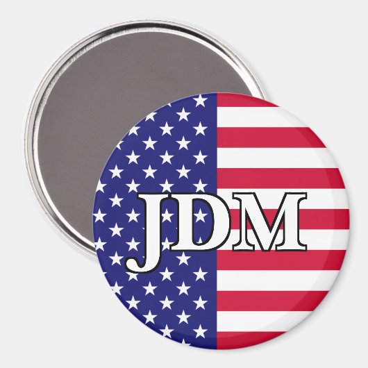 Amerikaanse  Initialen Magneet (Voorkant / Achterkant)