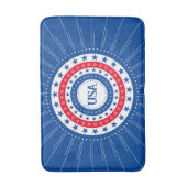 Amerikaanse Initialen met rode, witte, blauwe ster Badmat (Voorkant Verticaal)