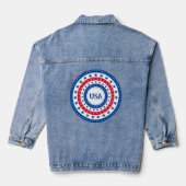 Amerikaanse Initialen met rode, witte, blauwe ster Denim Jacket (Achterkant)