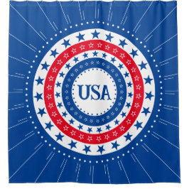 Amerikaanse Initialen met rode, witte, blauwe ster Douchegordijn