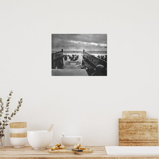 Amerikaanse invasie van Normandy Omaha Beach Print (Keuken)