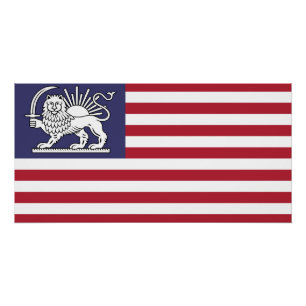 Amerikaanse Iraanse Leeuw en Zon Erfgoedvlag Perfect Poster