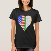 Amerikaanse Irish Flag Heart 1 T-shirt (Voorkant)