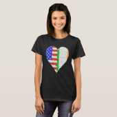 Amerikaanse Irish Flag Heart 1 T-shirt (Voorkant volledig)