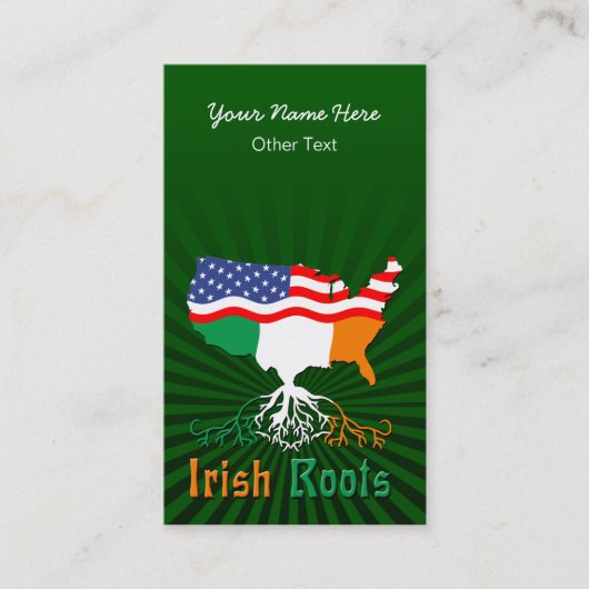 Amerikaanse Irish Roots Custom Visitekaartjes (Voorkant)
