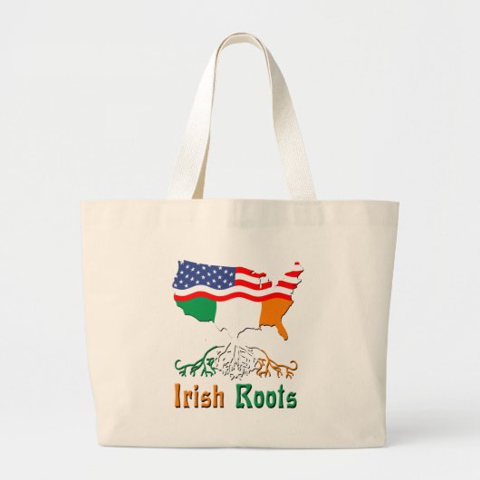 Amerikaanse Irish Roots Grote Tote Bag (Voorkant)