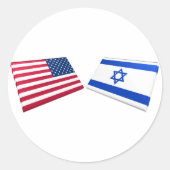 Amerikaanse & Israëlische vlaggen Ronde Sticker (Voorkant)