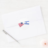 Amerikaanse & Israëlische vlaggen Ronde Sticker (Envelop)