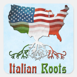 Amerikaanse Italiaanse rots Vierkante Sticker