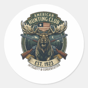 Amerikaanse Jachtclub Vintage Eland Ronde Sticker