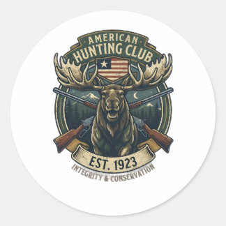 Amerikaanse Jachtclub Vintage Eland Ronde Sticker