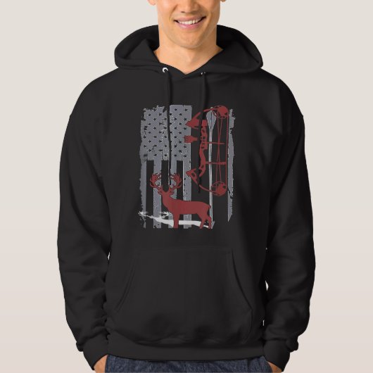 Amerikaanse jager herten jacht boogschieten boogsc hoodie (Voorkant)