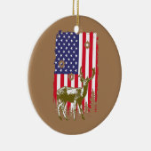 Amerikaanse jagers jagen op Amerikaanse vlag - pat Keramisch Ornament (Rechts)