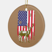 Amerikaanse jagers jagen op Amerikaanse vlag - pat Keramisch Ornament (Links)
