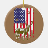 Amerikaanse jagers jagen op Amerikaanse vlag - pat Keramisch Ornament (Achterkant)