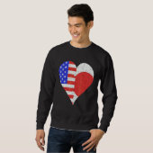 Amerikaanse Japanse vlag Heart Trui (Voorkant volledig)