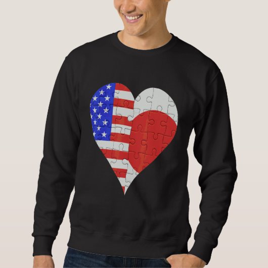 Amerikaanse Japanse vlag Heart Trui (Voorkant)