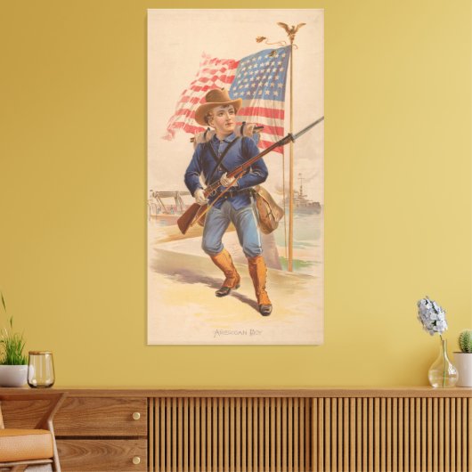 Amerikaanse jongen canvas afdruk (Insitu (Woonkamer))
