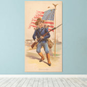 Amerikaanse jongen canvas afdruk (Insitu (Houten vloer))