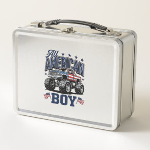 Amerikaanse Jongen Monster Truck Vintage Patriotti