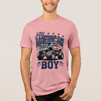 Amerikaanse Jongen Monster Truck Vintage Patriotti Tri-Blend Shirt