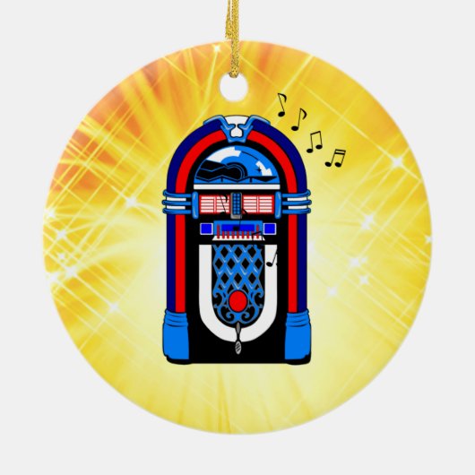 Amerikaanse Jukebox Keramisch Ornament (Achterkant)