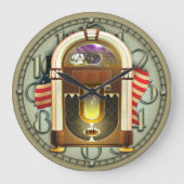 Amerikaanse Jukebox Wall Clock Grote Klok (Voorkant)