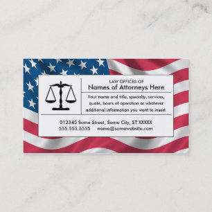 Amerikaanse justitie weegschaal visitekaartje