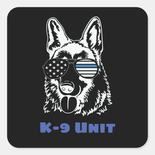 Amerikaanse K-9-eenheid Vierkante Sticker (Voorkant)