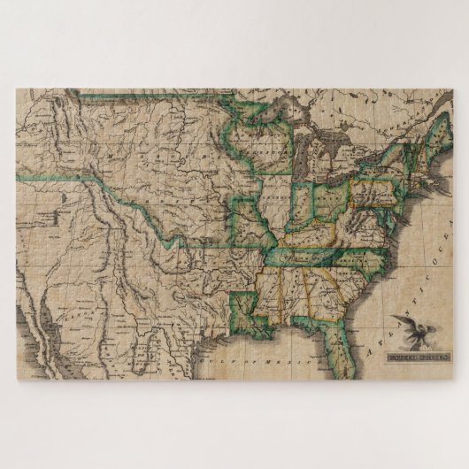  Amerikaanse kaart (1823) Legpuzzel (Horizontaal)