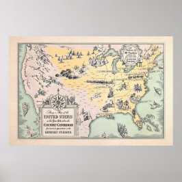  Amerikaanse kaart 1831 Poster