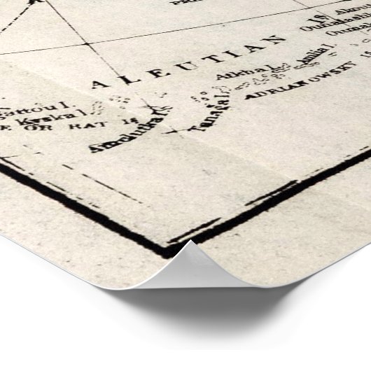  Amerikaanse kaart (1870) Poster (Hoek)